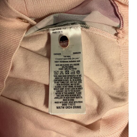 Ted Baker Erinie Neon Poppy Floral Cardigan – Size 1 / US 4 - Picture 6 of 9